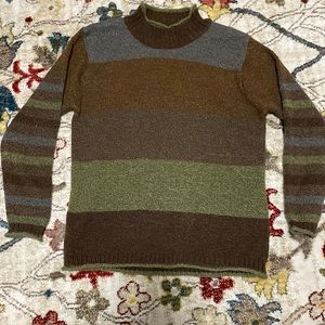 cozy striped mock neck sweater